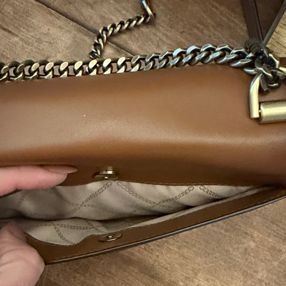 Michael Kors Whitney Brown Leather Envelope Bag - Picture 8 of 8
